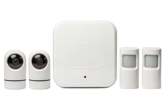 Wireless home security system isolated with transparent background