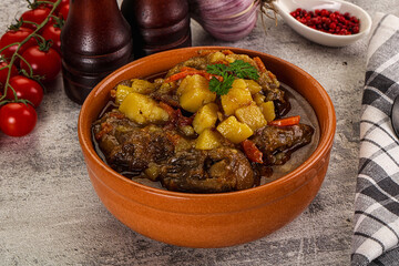 Gourmet Oxtail beef soup with vegetables