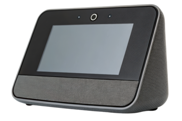 Smart home display with camera isolated with transparent background