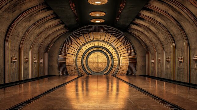 Reflective surfaces and chrome elements convey a sense of vintage elegance