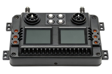 Fototapeta premium Black industrial control panel isolated with transparent background