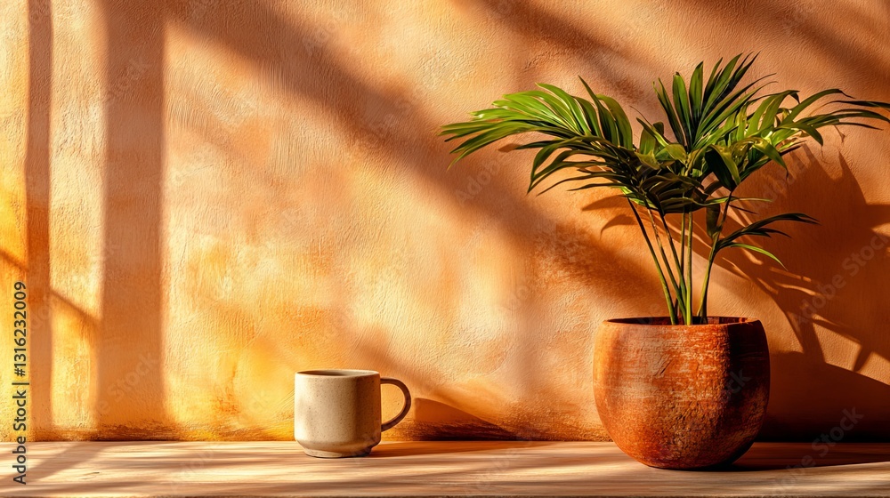 Aufkleber a light beige background with an elegant minimalistic abstract design is ideal for product displays