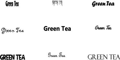 vector, lettering, calligraphy, drink, text, typography, healthy, green tea, element, template, illustration, culture, label, asian, green, design, isolated, letter, background, phrase, matcha, 