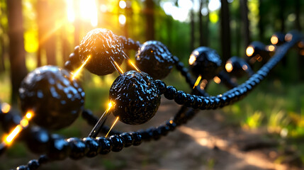 dna on a tree, Nature-Inspired DNA Helix - Biotechnology, Genetics, and Organic Science