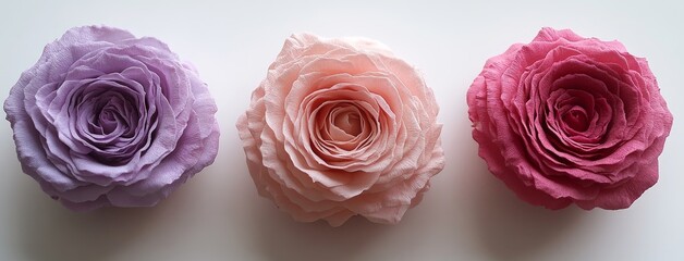 The image features a closeup of three roses in varying shades of red, pink, and purple, set against a transparent background, evoking feelings of nature, romance, and love, perfect for Valentine's