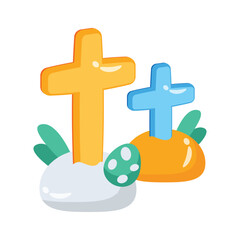 Grab this handy 3d style icon of cemetery cross