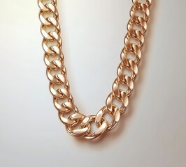 Obraz premium Elegant golden fashion accessory is presented in a closeup with shiny gold chain jewelry featuring luxury metal necklace links and an isolated design