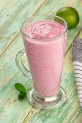 Cold fresh sweet Strawberry smoothie