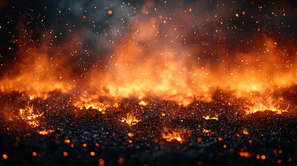 Dramatic nature photography volcanic eruption triggers powerful firestorm in mountains