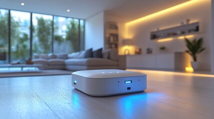 Smart home lighting control device placed on white