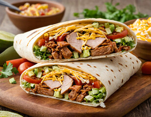 Delicious Grilled Chicken Burrito with Fresh Veggies