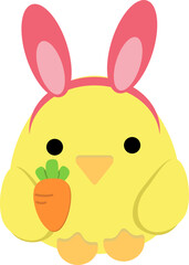 Fluffy Chick in Bunny Ears