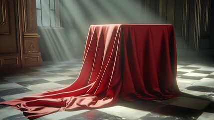 Elegant fabric drapes over table wallpapers