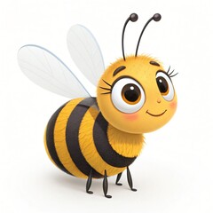 Fototapeta premium Adorable Cartoon Bee 3D Rendered Cute Honeybee Illustration Happy Insect Character