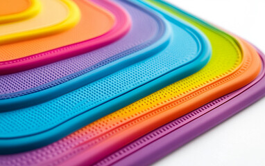 Fototapeta premium Bright and Practical A Close Up of a Colorful Silicone Placemat Isolated on white background