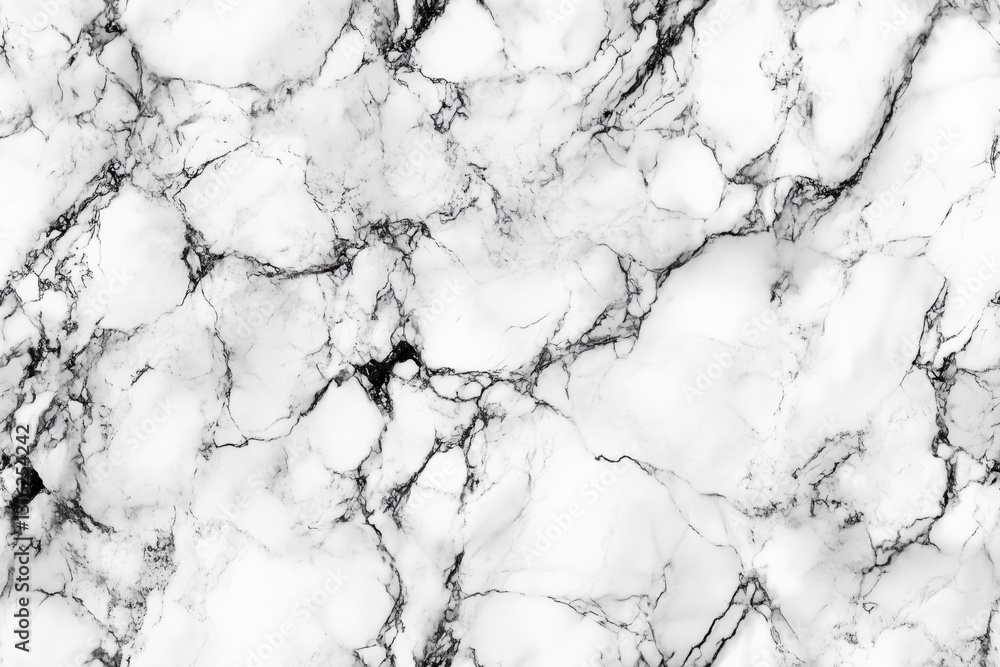 Poster seamless black and white marble texture, featuring intricate veining and a polished surface. the pat