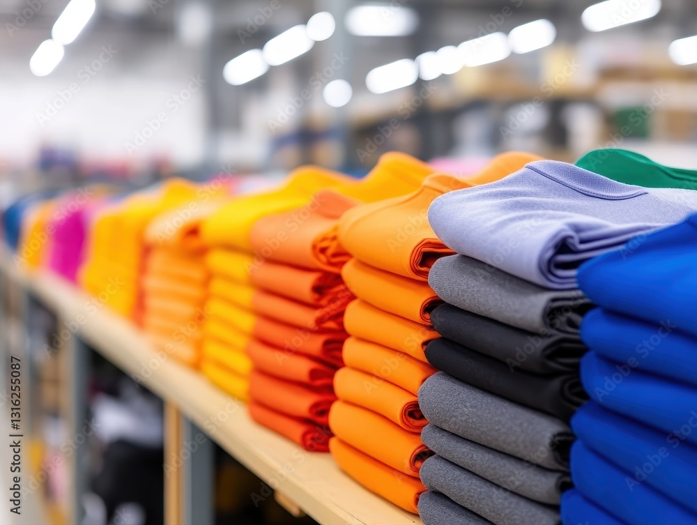 Poster wholesaler organizing a colorful array of merchandise in a vibrant store filled with various product