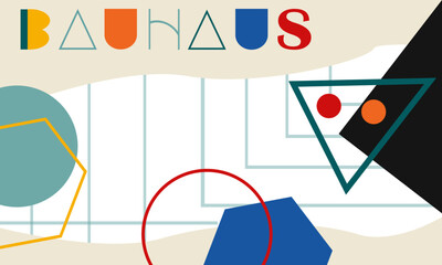 Vector Illustration Shapes Bauhus colors background