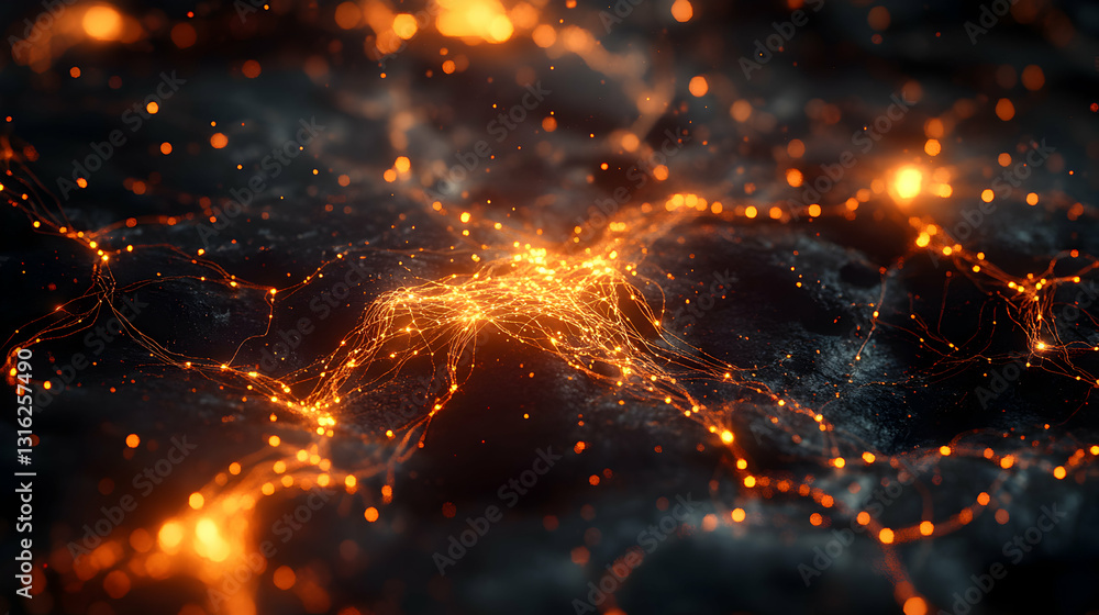Poster Complex interconnected networks displaying futuristic technology and visual communication