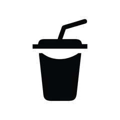 Takeaway beverage cup with straw icon