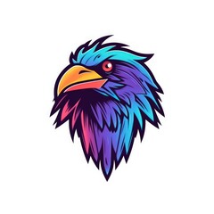 Obraz premium Colorful Bird Head Illustration with Vibrant Plumage and Sharp Beak