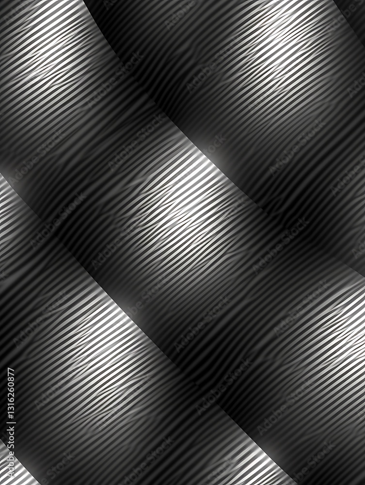 Poster abstract metallic surface texture with ribbed and waved pattern design