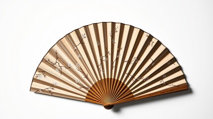 Japanese Sensu folding fan with delicate cherry blossom pattern
