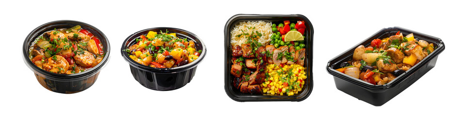 Healthy Ready-to-Eat Food Containers with Grilled Chicken and Veggies