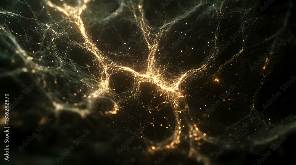 Aufkleber intricate network of light streams glowing, abstract data flow visualization concept