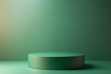 Green Pedestal Podium for Product Display Stand Empty Space Stage Studio Background 3D Rendering