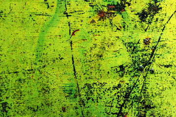 Peeling Yellow Green Paint Texture with Black Grunge Effect