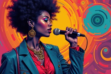 Vibrant musical expression on an album cover