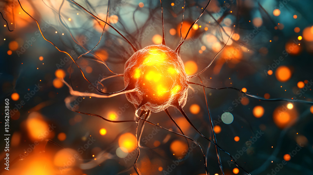 Poster intricate depiction of neural network connectivity conveying a complex neurological concept