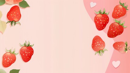 The Strawberry Background of Children's Day: The Childlike Paradise and Joyful Feast Spreading in the Red, Tender and Sweetness