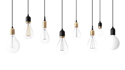 Pendant Lights: A Collection of Edison Bulbs in a 3D Render AI Generated