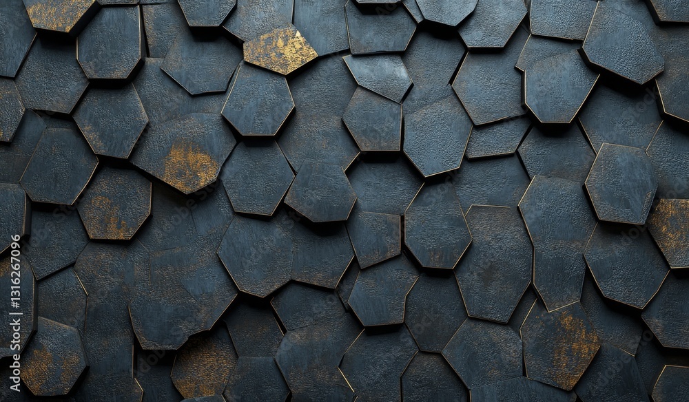 Poster the surface of a honeycomb with rough and sharp hexagons is shown in this stock picture