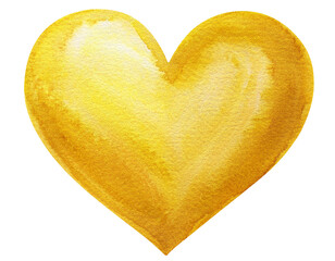 Watercolor yellow heart brush design element