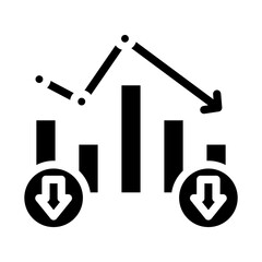 Revenue Decline Vector Design Icon Style