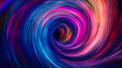 Abstract swirling vortex with vibrant hues, radiating a sense of dynamic movement and depth