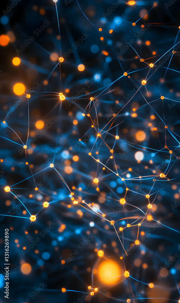 Aufkleber complex interconnected network showcasing a futuristic technological communications web