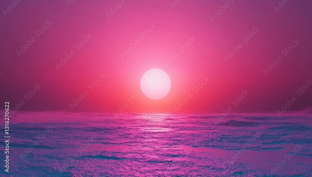 Poster the image features a pink gradient and has a high-quality finish with a grainy texture, making it pe