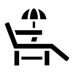 Deck chair Vector Design Icon Style