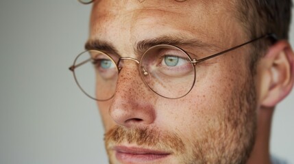 Fototapeta premium A young man wearing glasses.