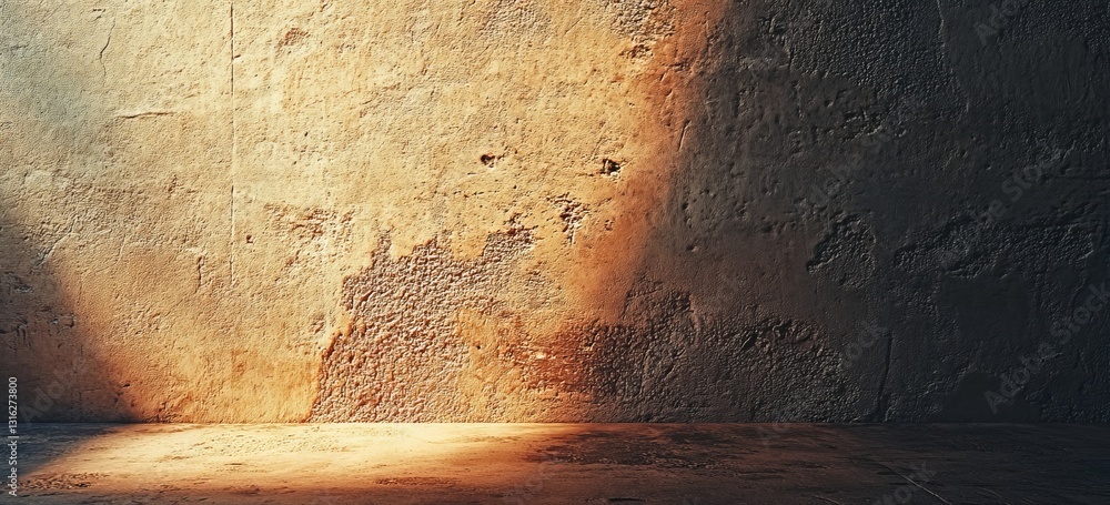 Poster a beam of illumination creates a smooth gradient on a surface characterized by its grainy texture