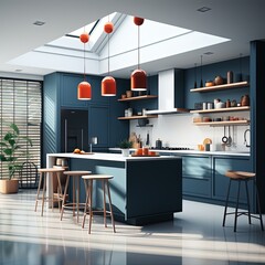 Clean and Simple Modern Kitchen with Minimalist Furniture