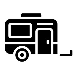 Caravan Trailer Vector Design Icon Style