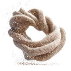 A Fluffy 3D Woolly Scarf Gently Swaying Isolated on Transparent Background