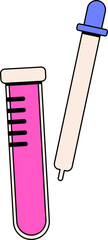 Science and Research Element Test Tubes and Dropper Icon