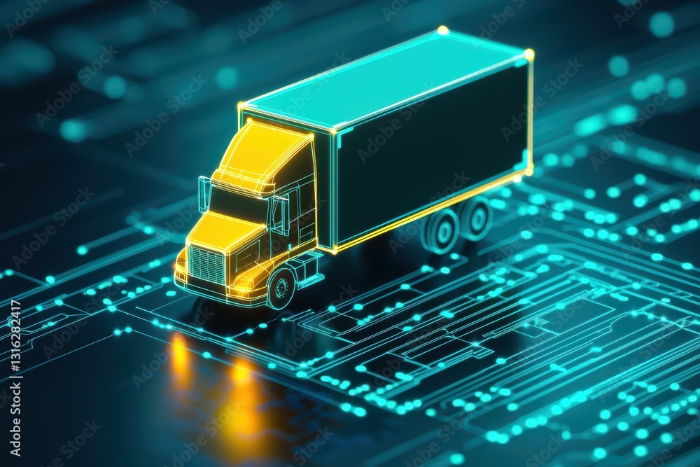 Poster ai powered cargo distribution system with smart sorting technology for modern logistics