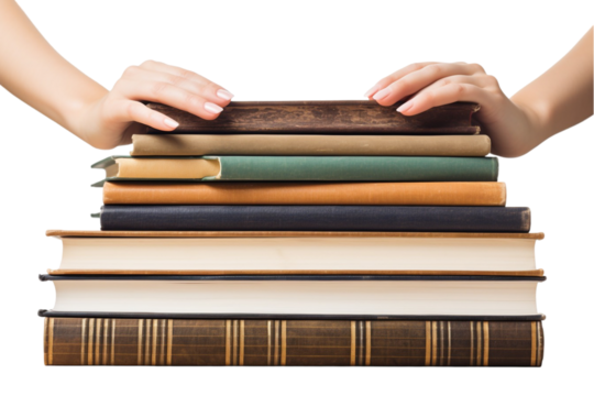 Teacher Holding Books – Educator and Mentor Isolated on Transparent Background